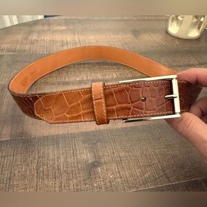 Martin Dingman Mens Belt Alligator Grain Calf w/ Saddle Lea. Lining Sz. 34 NWOT!